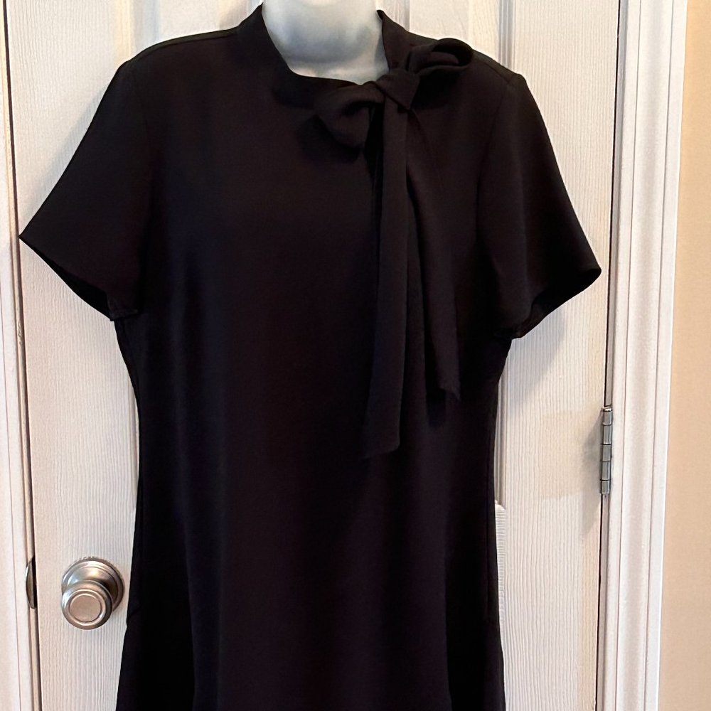 CECE Women's Short Sleeve A-Line Bow Neck Dress